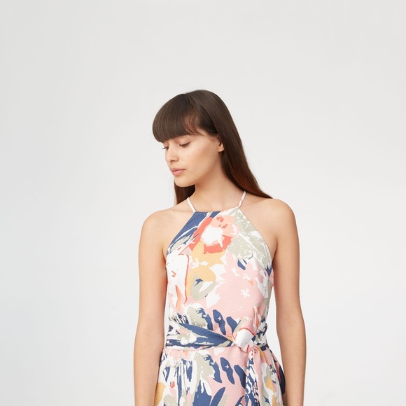 Club Monaco Dresses & Skirts - Halter Neck Floral Midi Dress - Size 4/S